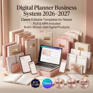 "2026–2027 Ultimate Digital Planner System | 7,500+ Canva Templates (PLR/MRR)