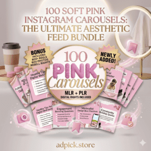 100 Soft Pink Instagram Carousels: The Ultimate Aesthetic Feed Bundle