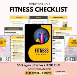 Start Your Digital Store: Fitness Checklist Bundle with Full PLR Resell Rights